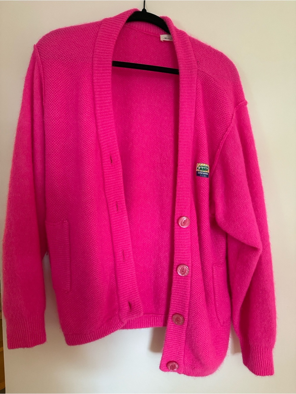 American Vintage Hot Pink Button-Up Cardigan